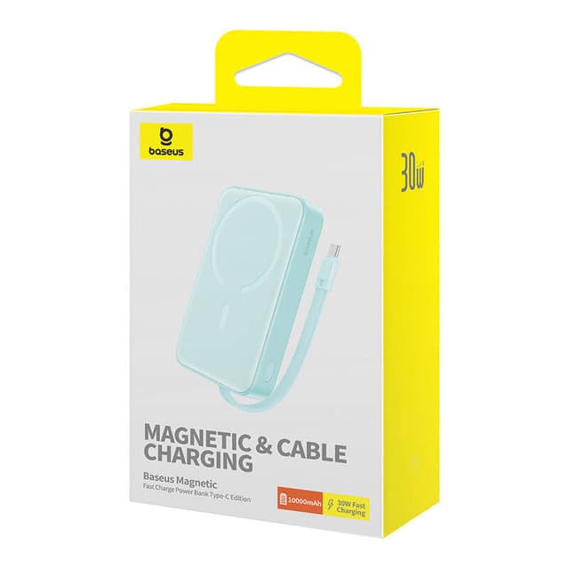 Powerbank Baseus Magnetic Mini 10000mAh, USB-C 30W MagSafe (blå)