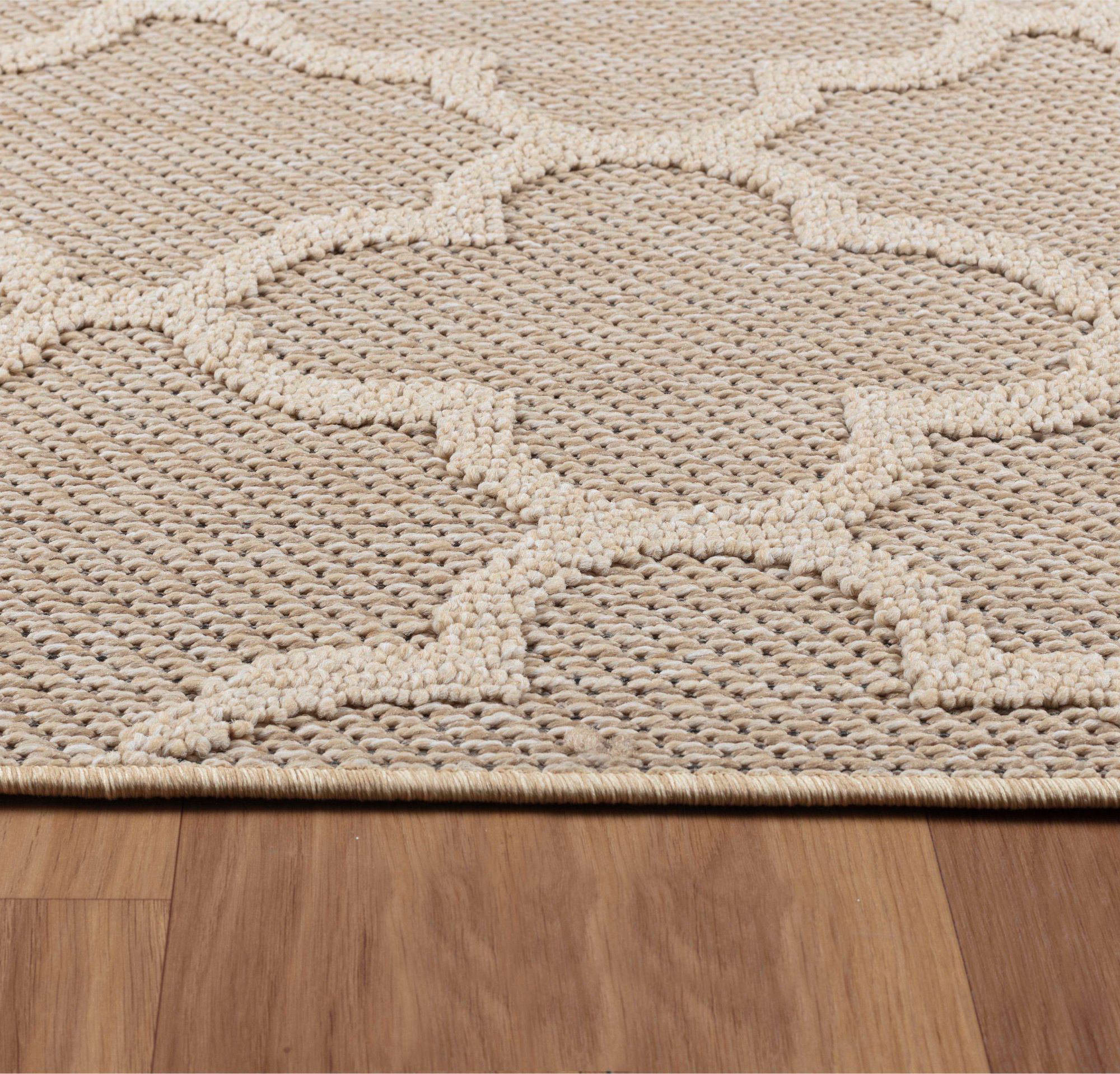 In & Outdoor-Teppich, Skandinavische Design, Sisal Optik, Flachgewebe Wetterfest