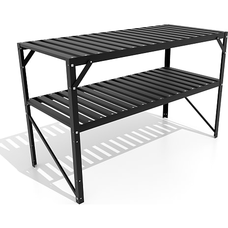 Vitavia aluminiumsbord med ekstra hylde - sort