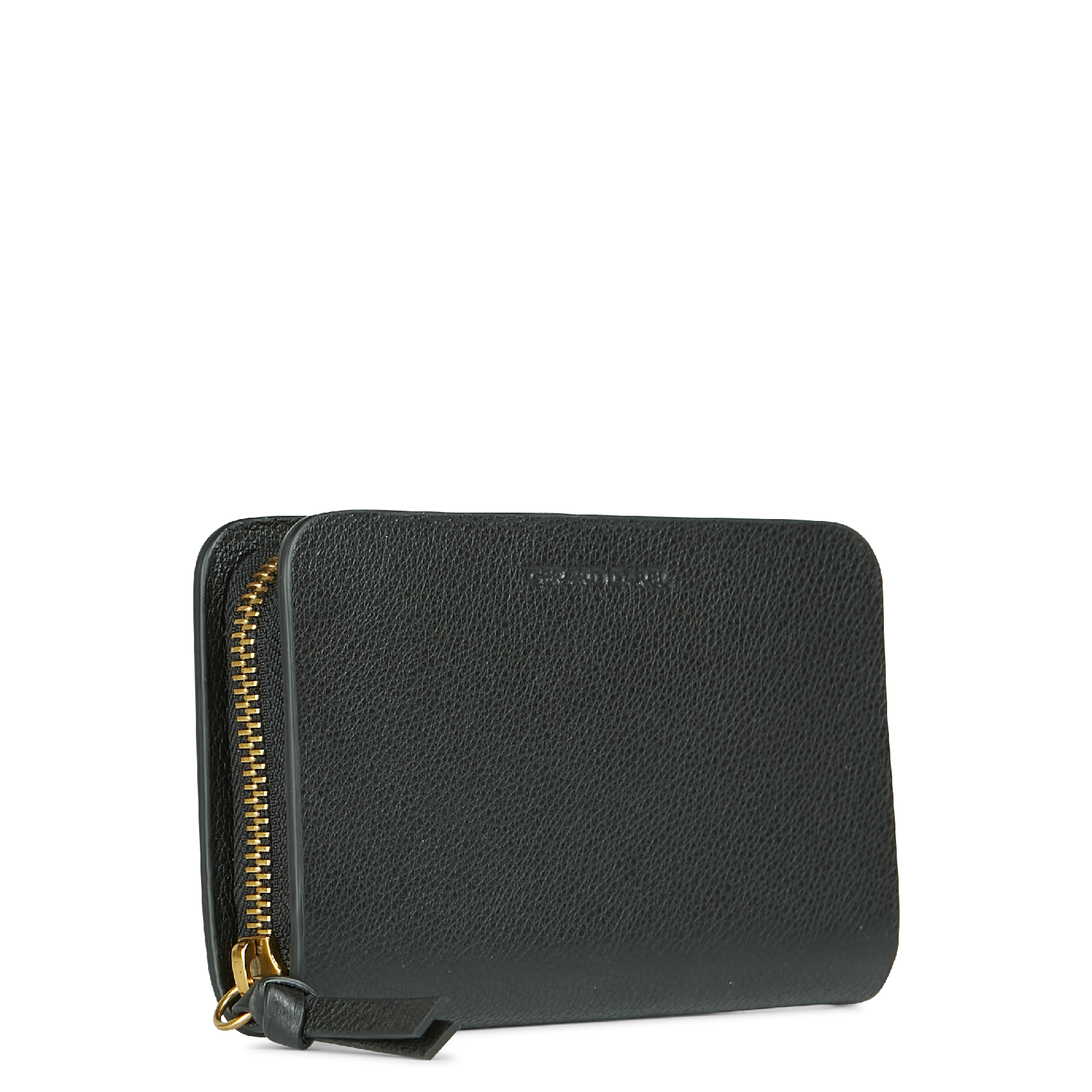 Portefeuille zippé en cuir | Noir