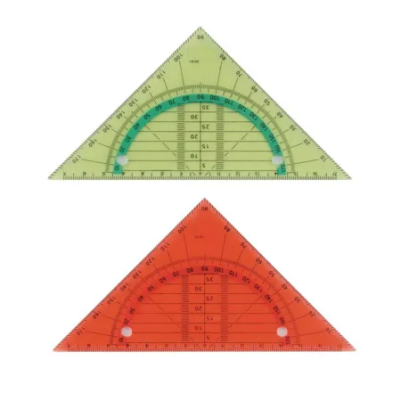 Stylex biegsame Geo-Dreiecke. abheftbar, 2 Stück je 1x rot + gelb