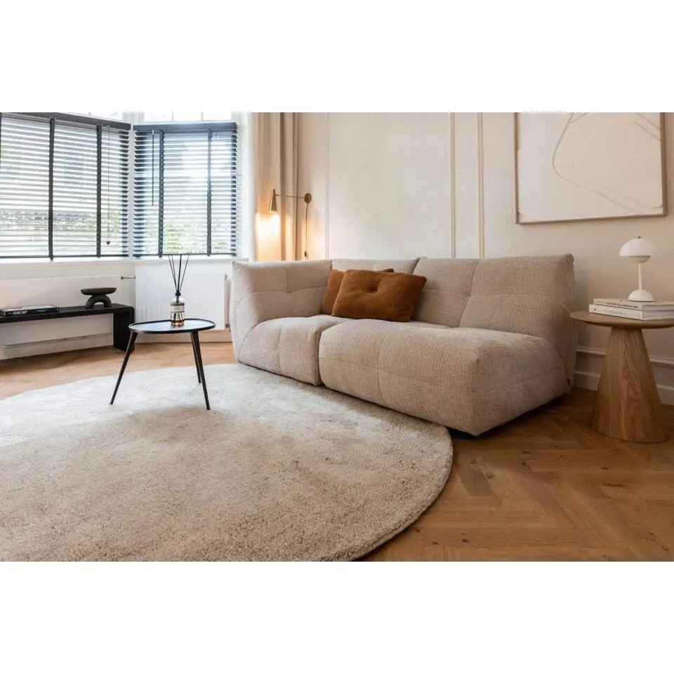Interieur05 rond berber vloerkleed Nador lichtgrijs - 160 x 160 cm