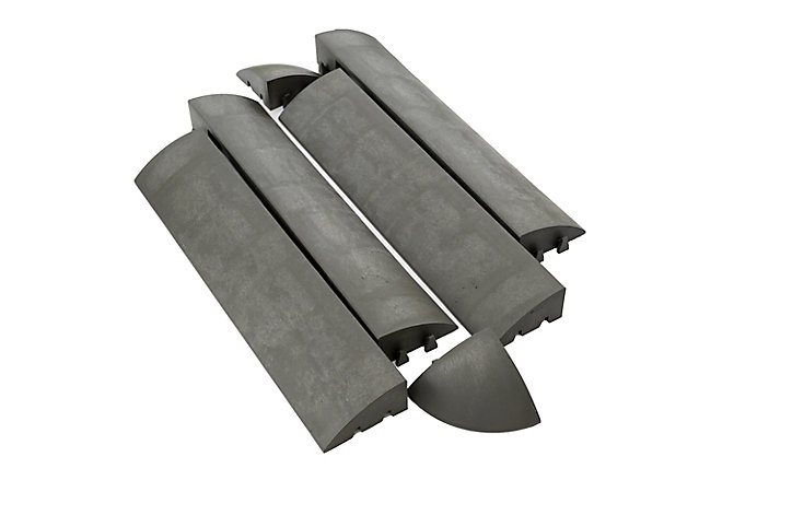 4 bordures et 2 angles pour dalle clipsable graphite