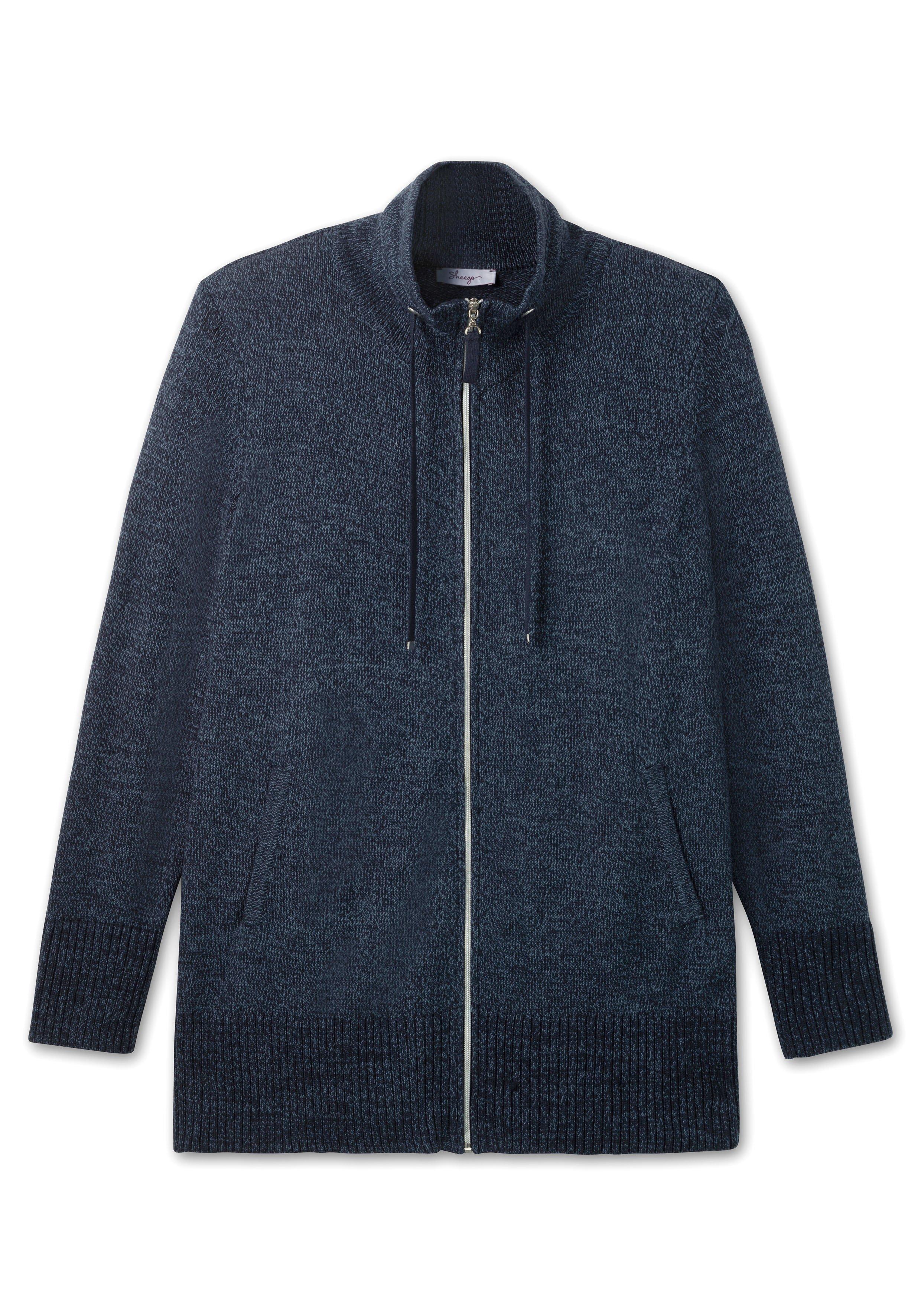 Strickjacke mit Stehkragen und Reißverschluss