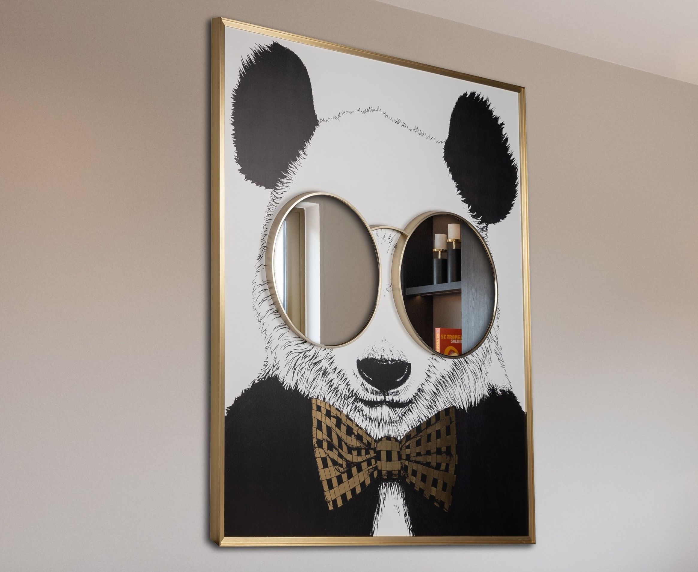 Wanddecoratie 211628 Panda B118.5 x D4.5 x H130.5 cm