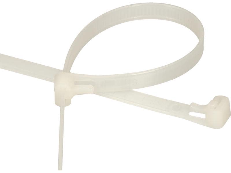 Max Hauri Kabelbinder 20 Stück Nature 300 mm x 7.5 mm Wiederverwendbare Kabelbinder