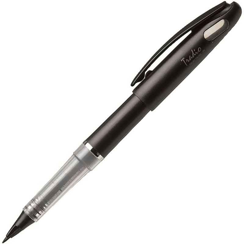 Stylo feutre à plume rechargeable encre liquide Pentel Tradio TRJ 50, noir