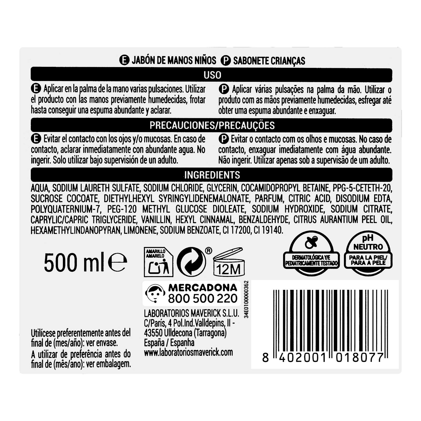 Savon liquide pour les mains Deliplus Kids