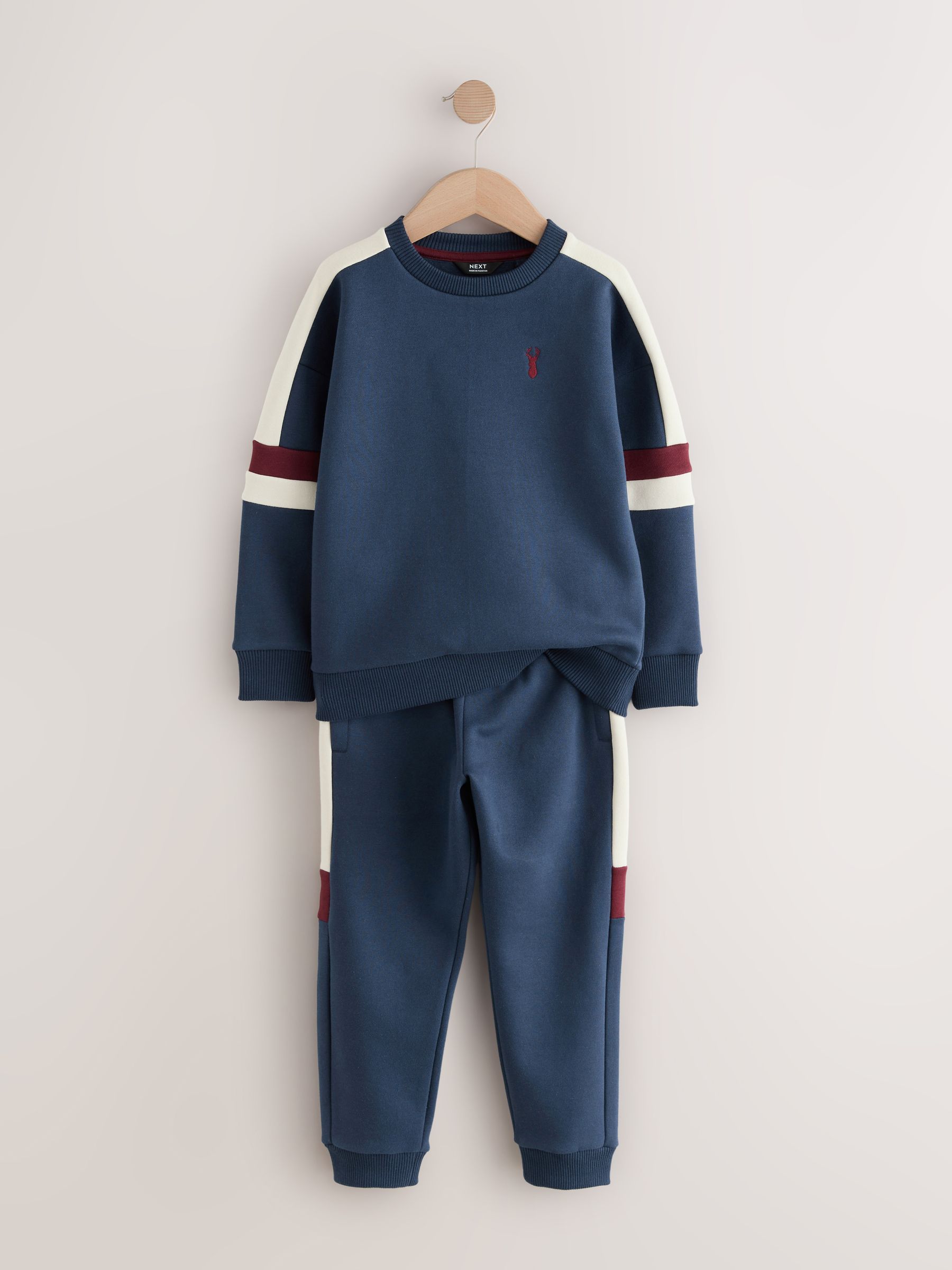 Marineblauw - Colourblock Crew Set