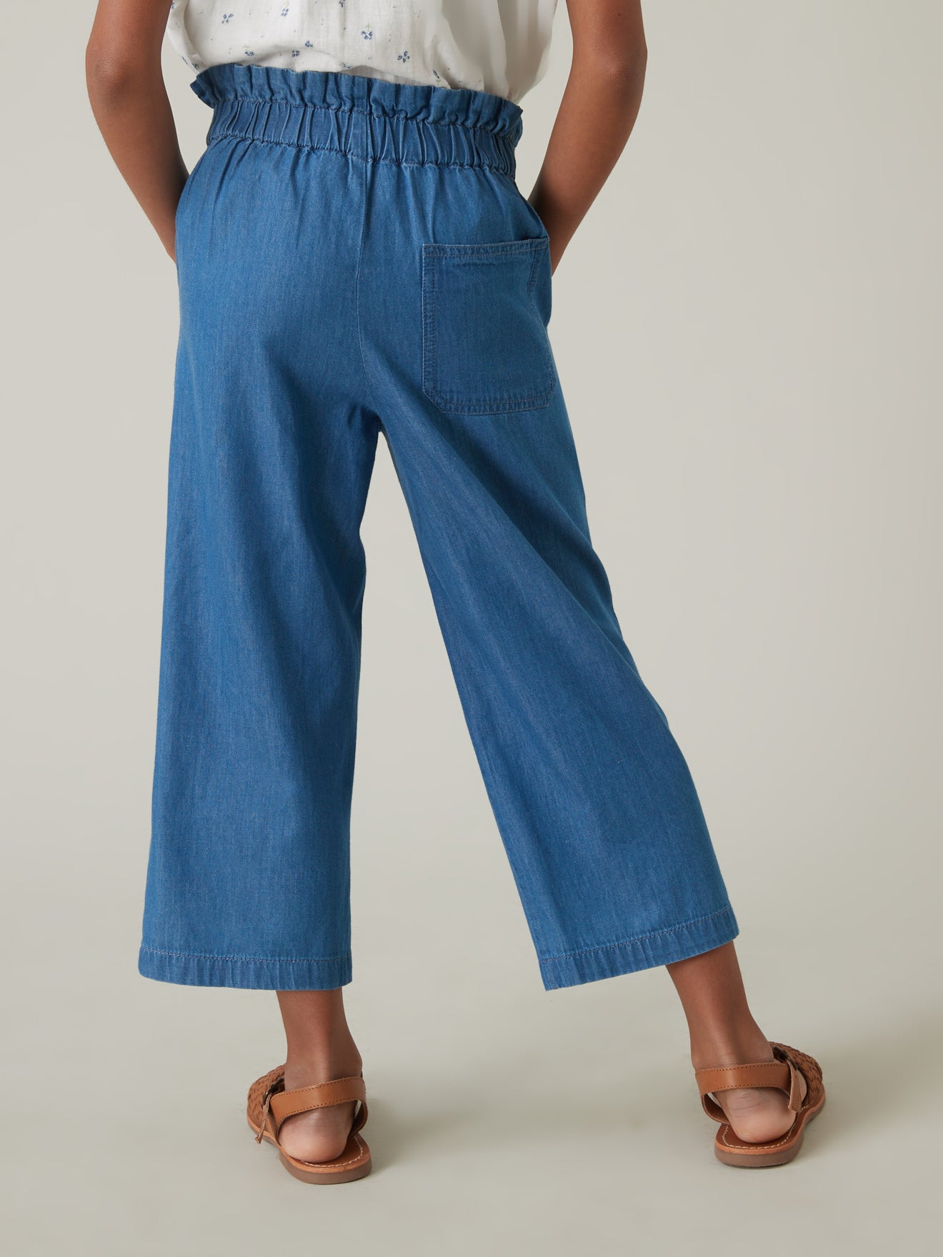 Pantalon large Fille en denim light