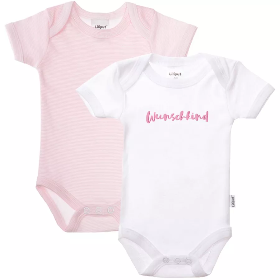 Liliput Baby-Body (Set, 2-tlg.) Wunschkind rosa geringelt, weiß