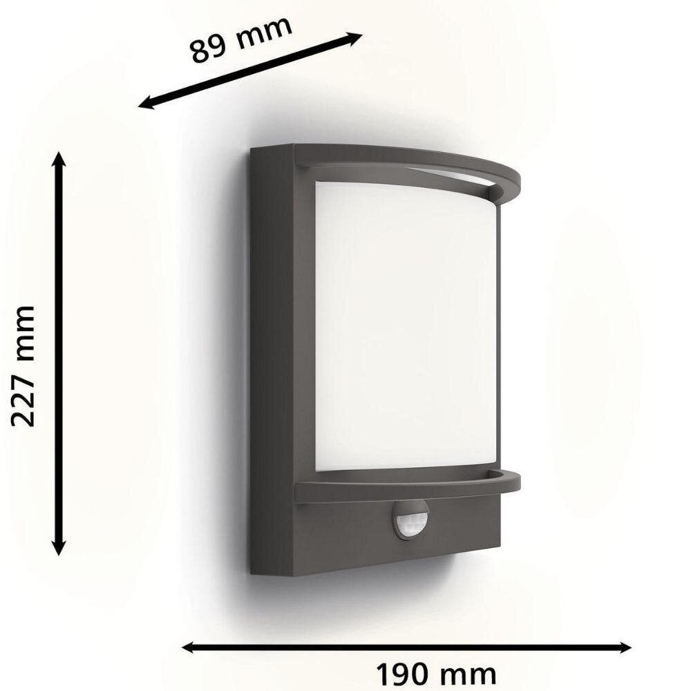 LED wandlamp Samondra in antraciet en wit, 3,8W, 800lm, IP44 met bewegingsmelder