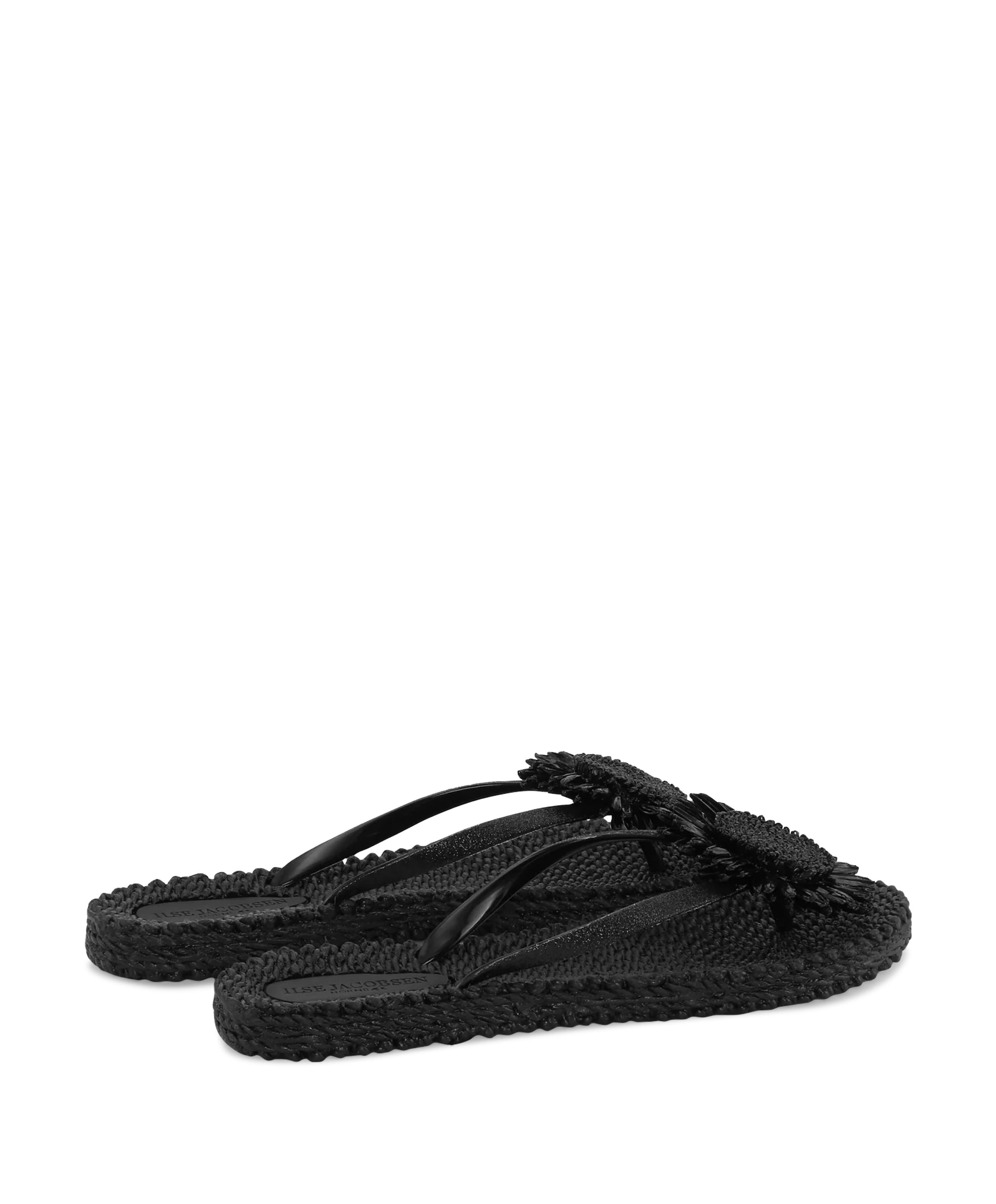 Ilse Jacobsen Hornbaek Flip Flop With Flower dames slippers zwart
