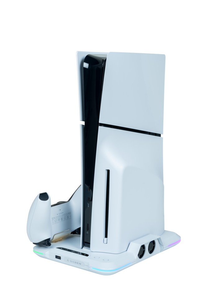 Nacon Charging Station with Fan RGB/USB Hub/Fan, White PS5 Slim