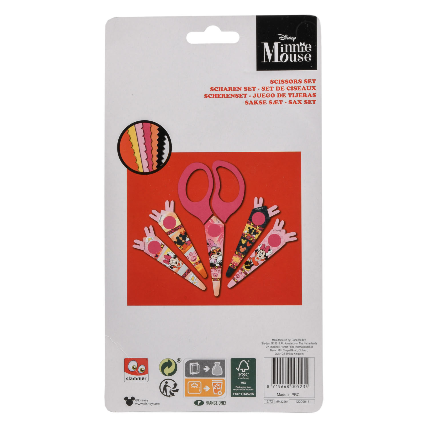 Minnie Mouse Kartelschaar met 5 Kartelbladen