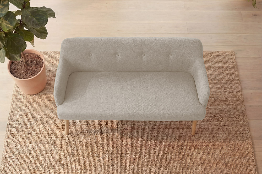 Nordische Sitzbank SCANDINAVIA MEISTERSTÜCK 115cm beige natur Massivholz mit Armlehne