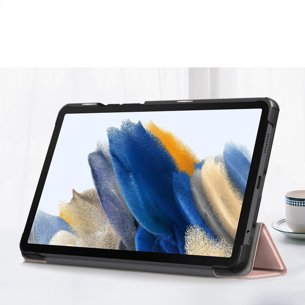Samsung Galaxy Tab A9 Leder Tasche Smart Cover Hülle Litchi Look - Roségold