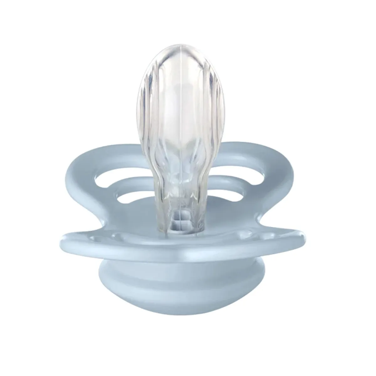 Bibs Suce Symétrique Supreme Silicone 0-6mois Paquet de 2 -  Gris Bleu (Grandeur 1)