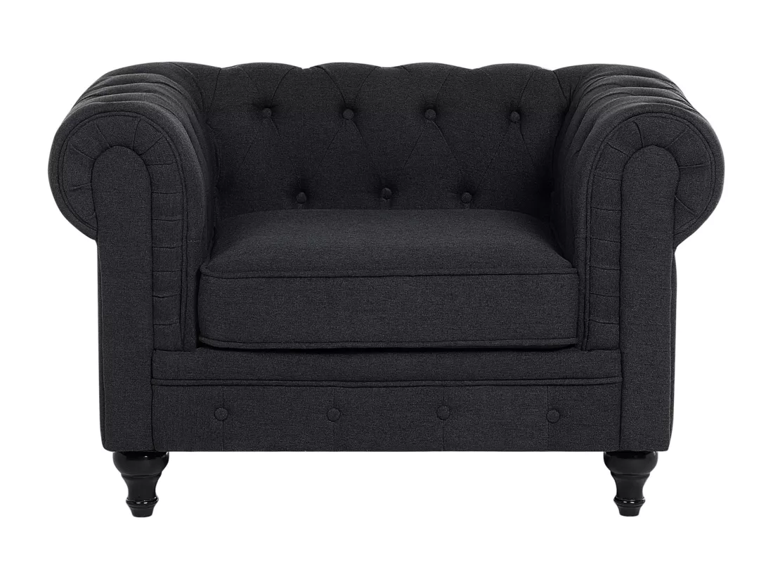 Fauteuil CHESTERFIELD Tissu Gris graphite