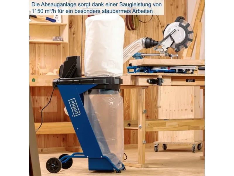 Scheppach DC500, Dry, Hvid, 75 L, 1150 m³/t, 2 m, 10 cm