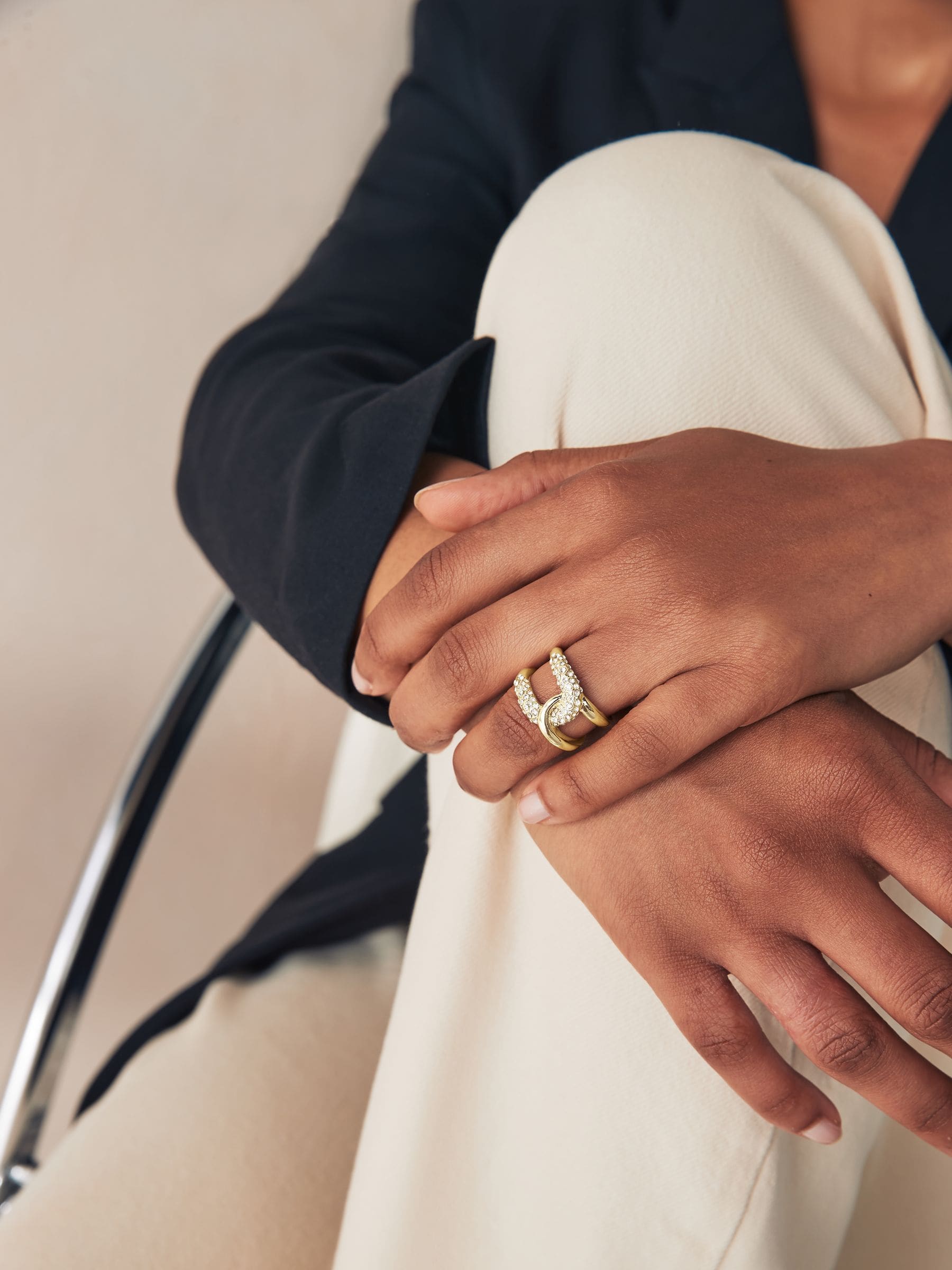 Goudkleurig - Interlink Sparkle Ring