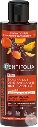 Centifolia Shampoing Et Démêlant Boucles 2-En-1 Cheveux Bouclés/Frisés/Crépus 500ml