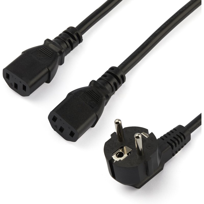 StarTech.com Câble d'alimentation PC - Cordon secteur en Y Schuko vers C13 de 2 m