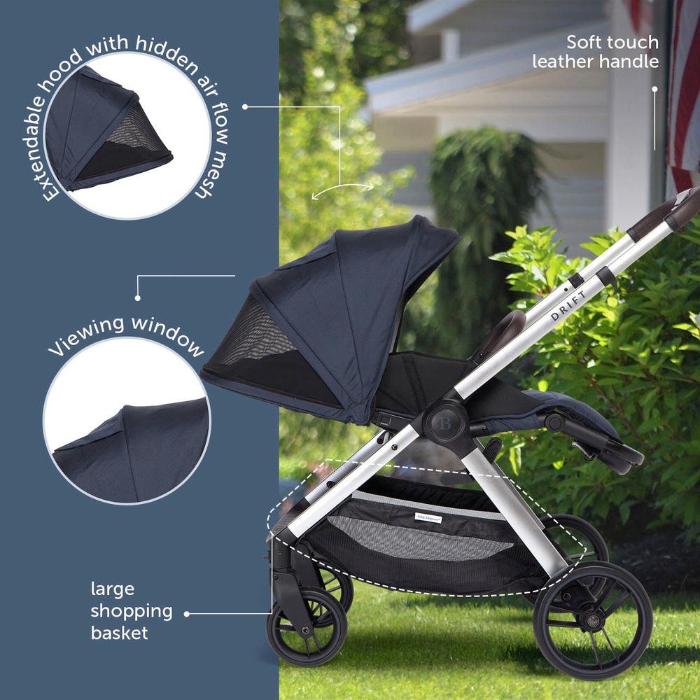 Drift by Baby Elegance 3-in-1 Reisesystem & R129 Autositz Marineblau