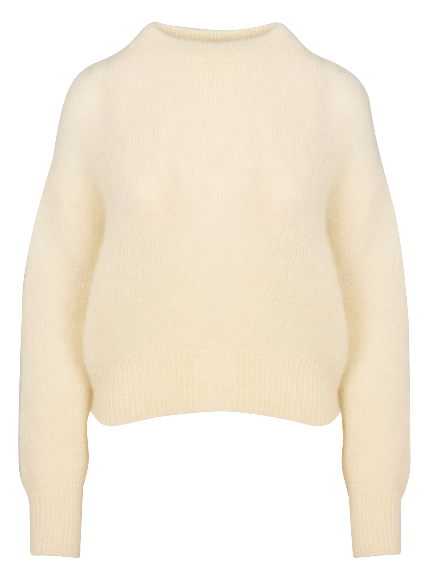 JANE - Pull col rond en laine mélangée | Beige