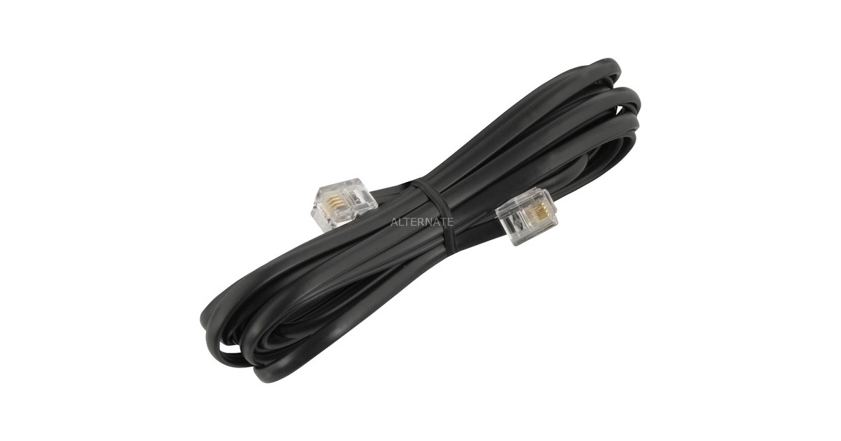 goobayTelefoonkabel RJ-11 4-polig  (Zwart, 6 meter)