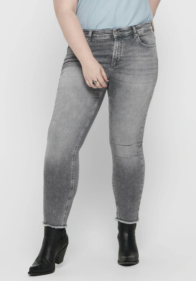 ONLY CARMAKOMA Skinny-fit-Jeans »CARWILLY REG SK ANK JNS«, in washed-out Optik