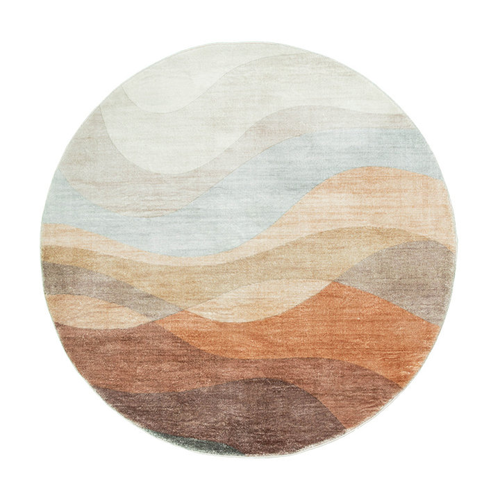 Rond modern vloerkleed - Field Terra Rood