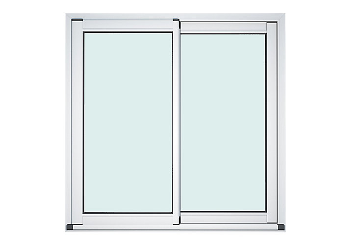 Baie vitrée coulissante alu GoodHome blanc - l.240 x h.215 cm - Uw 1,7