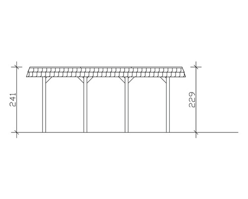 SKAN HOLZ Spreewald enkele carport inclusief paalankers, 345 x 589 cm, walnoot