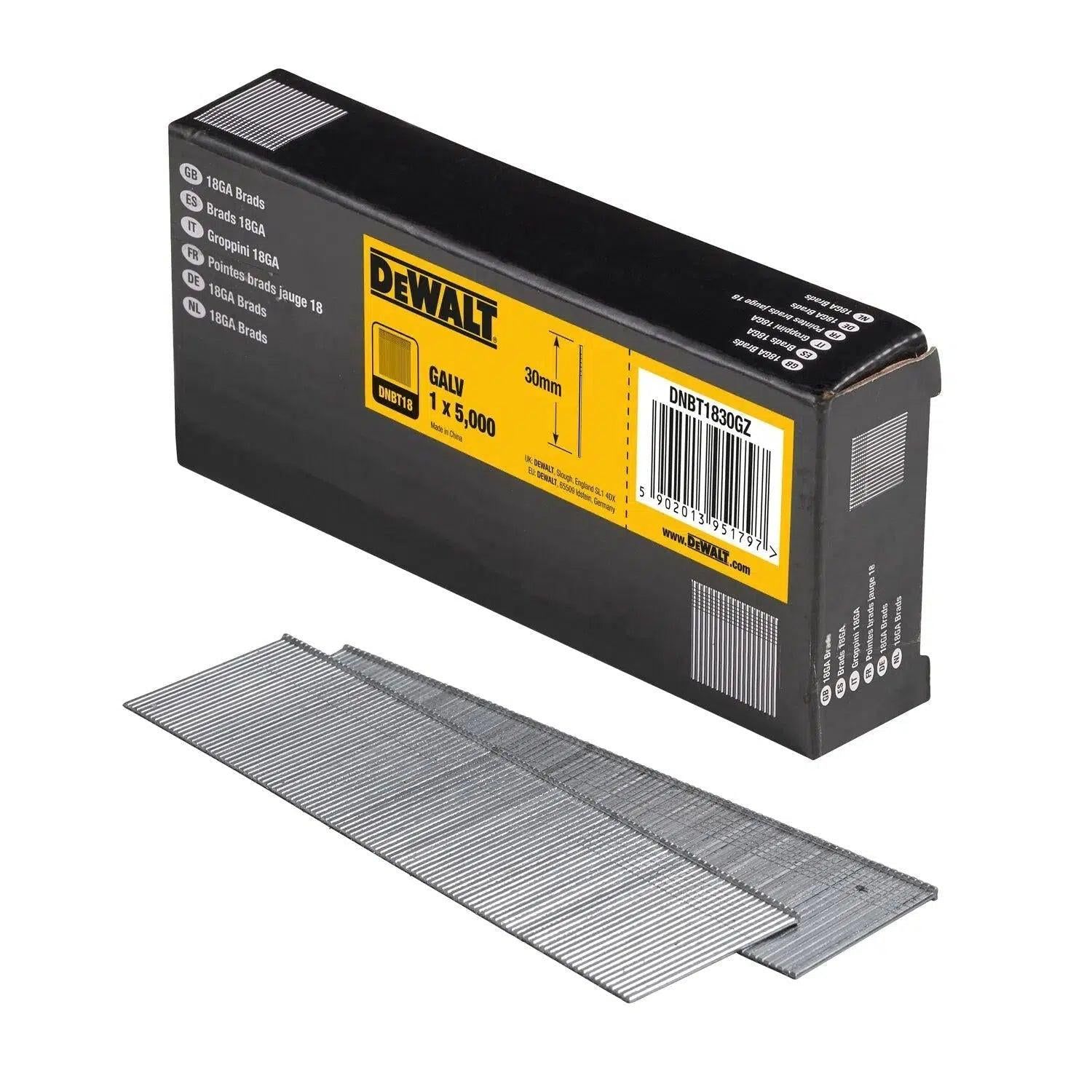 DeWALT DNBT1830GZ  1.25x30mm VE=5000 18 Gauge GAL Spijkers