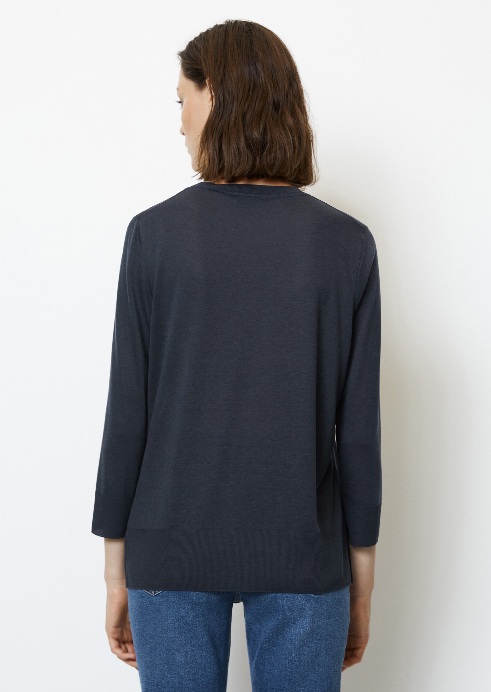Luxury V-Neck-T-Shirt loose aus Tencel™ Lyocell-Baumwolle-Mix