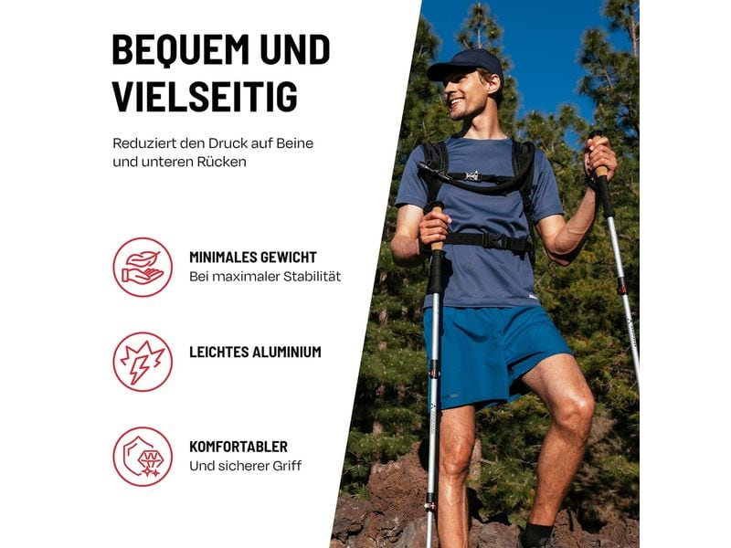 Atacama Nordic Walking Stöcke 110-135 cm Teleskop Wanderstöcke aus Aluminium