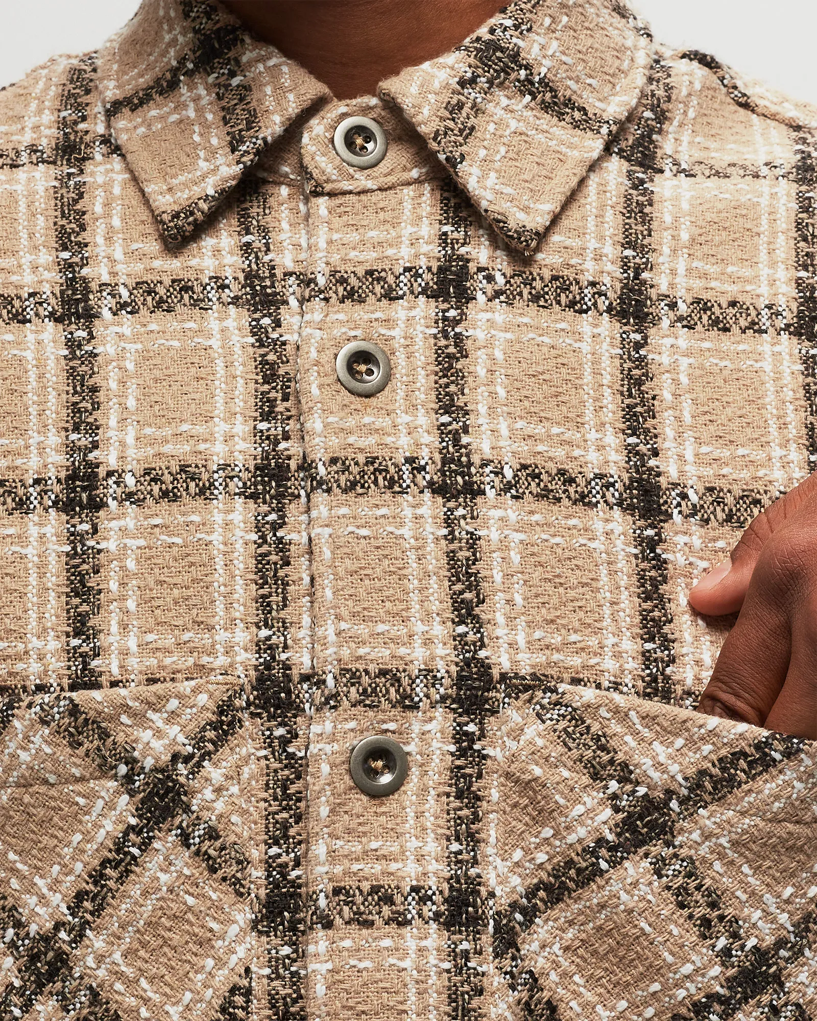 BSTN Brand BOUCLÉ PLAID SHIRT