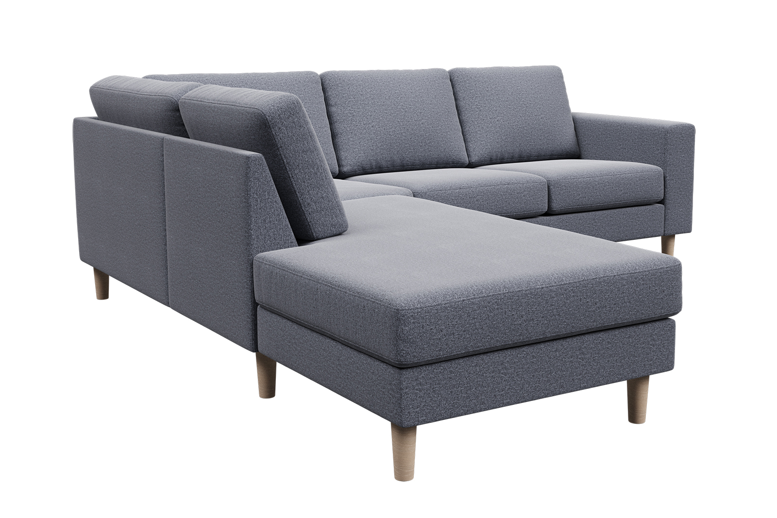 Hedda sofa I tekstil Solid 7 antrazite. Arm F og hvitoljet eikeben (Ben 1).