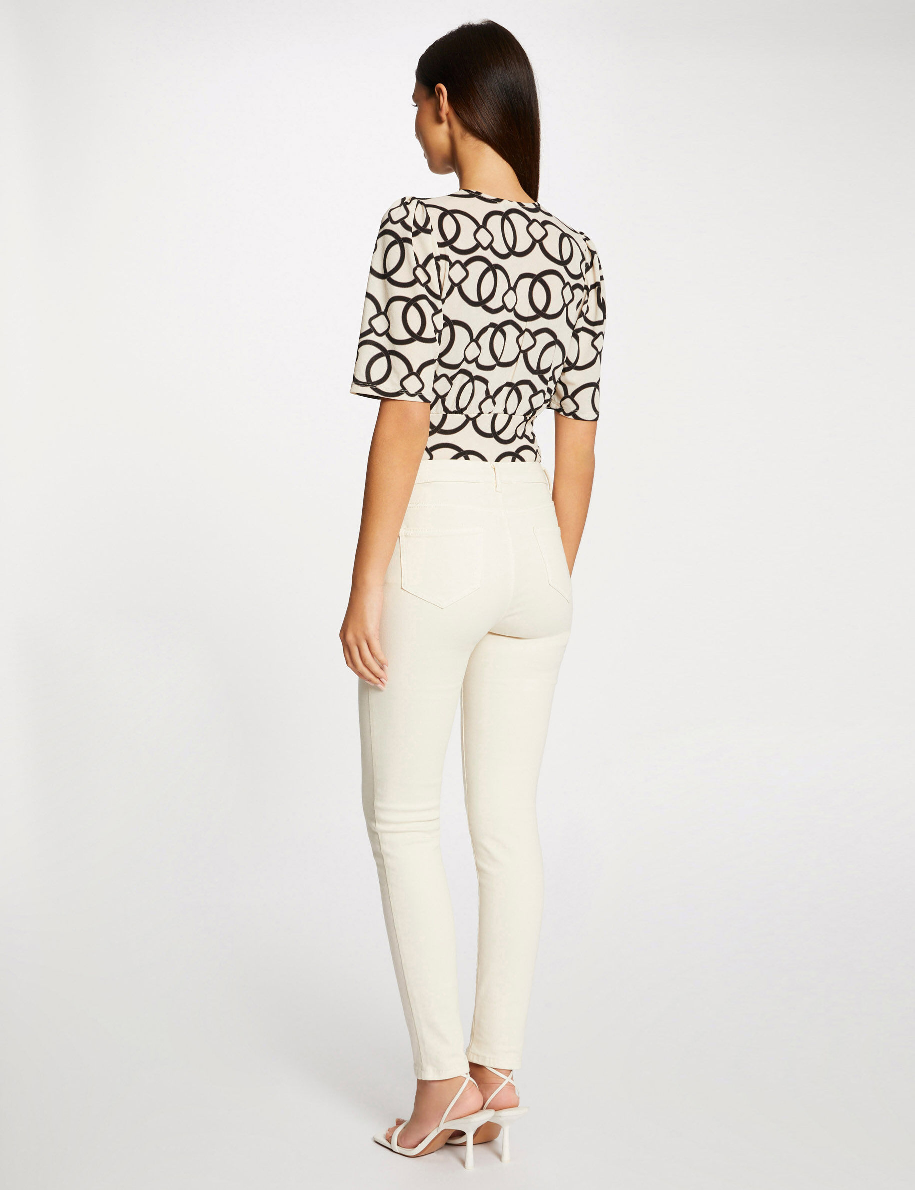 T-shirt manches courtes imprimé chaîne multico femme - multico