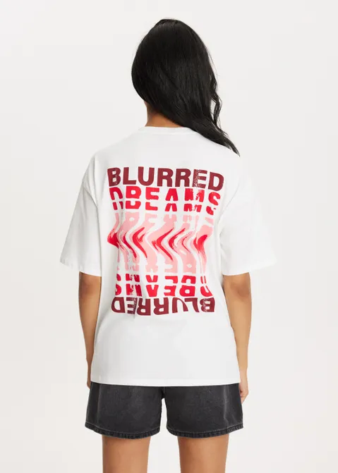 T-shirt met print dreams wit (WIT)