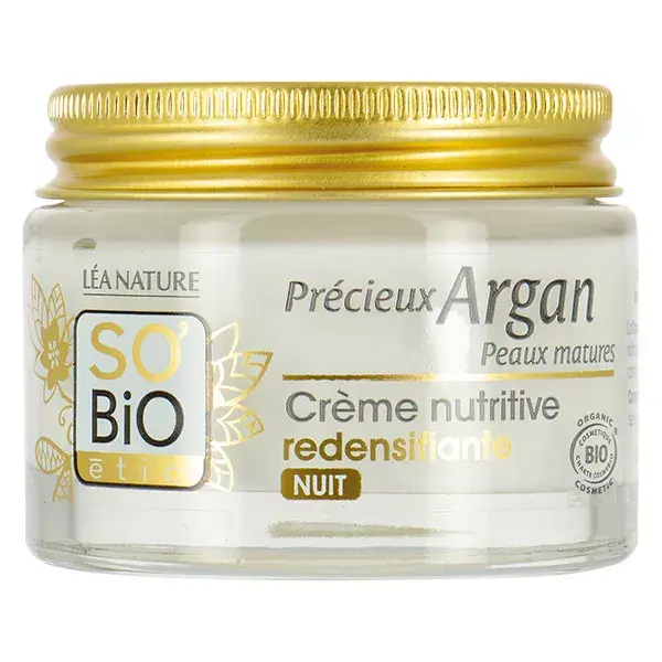 Creme Noturno Redensificador Orgânico So'Bio Étic Precious Argan 50ml