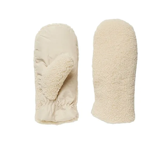 Teddy-Fäustlinge, cremeweiß