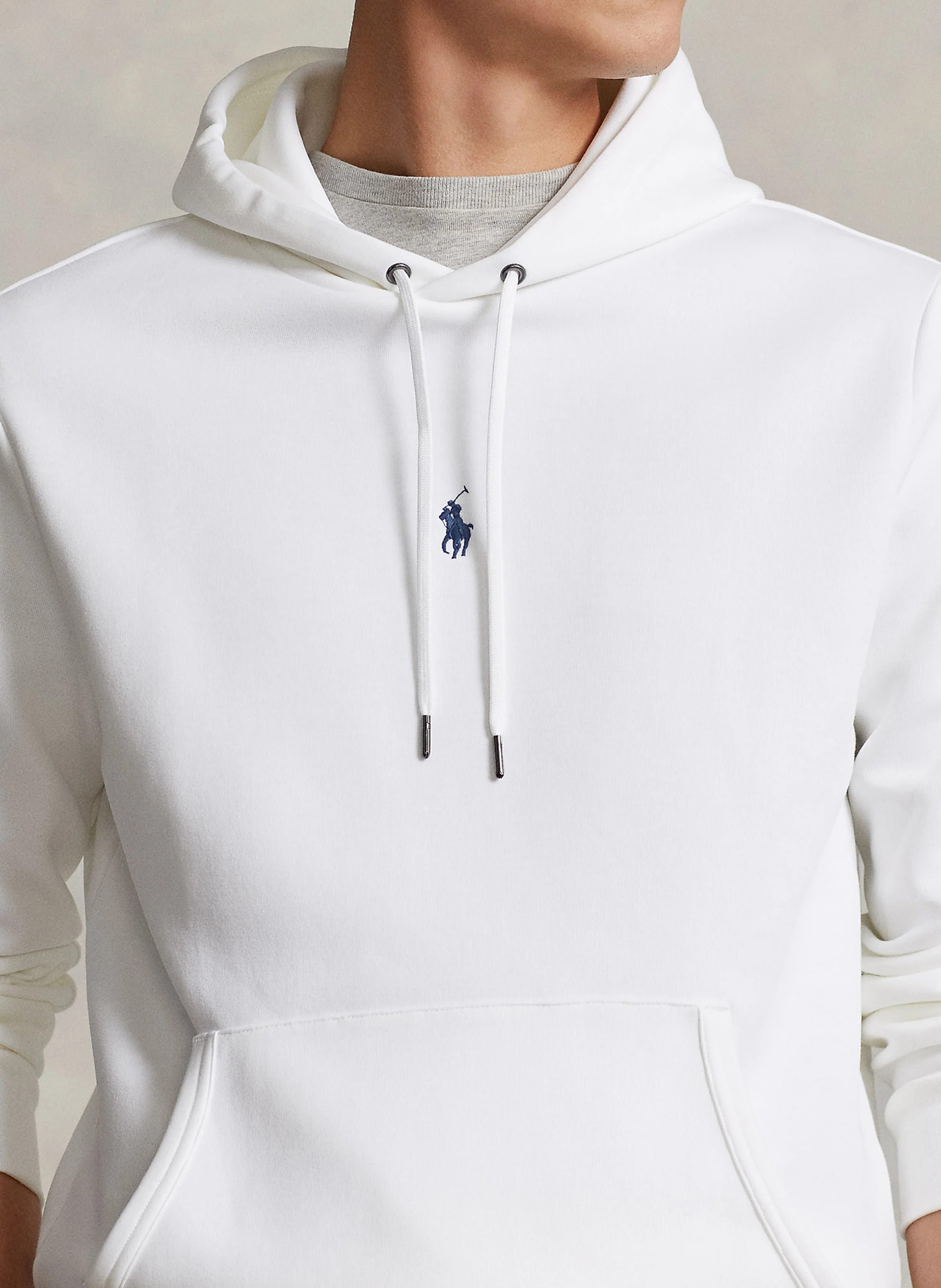 Sweat à capuche regular-fit brodé en coton mélangé | Blanc