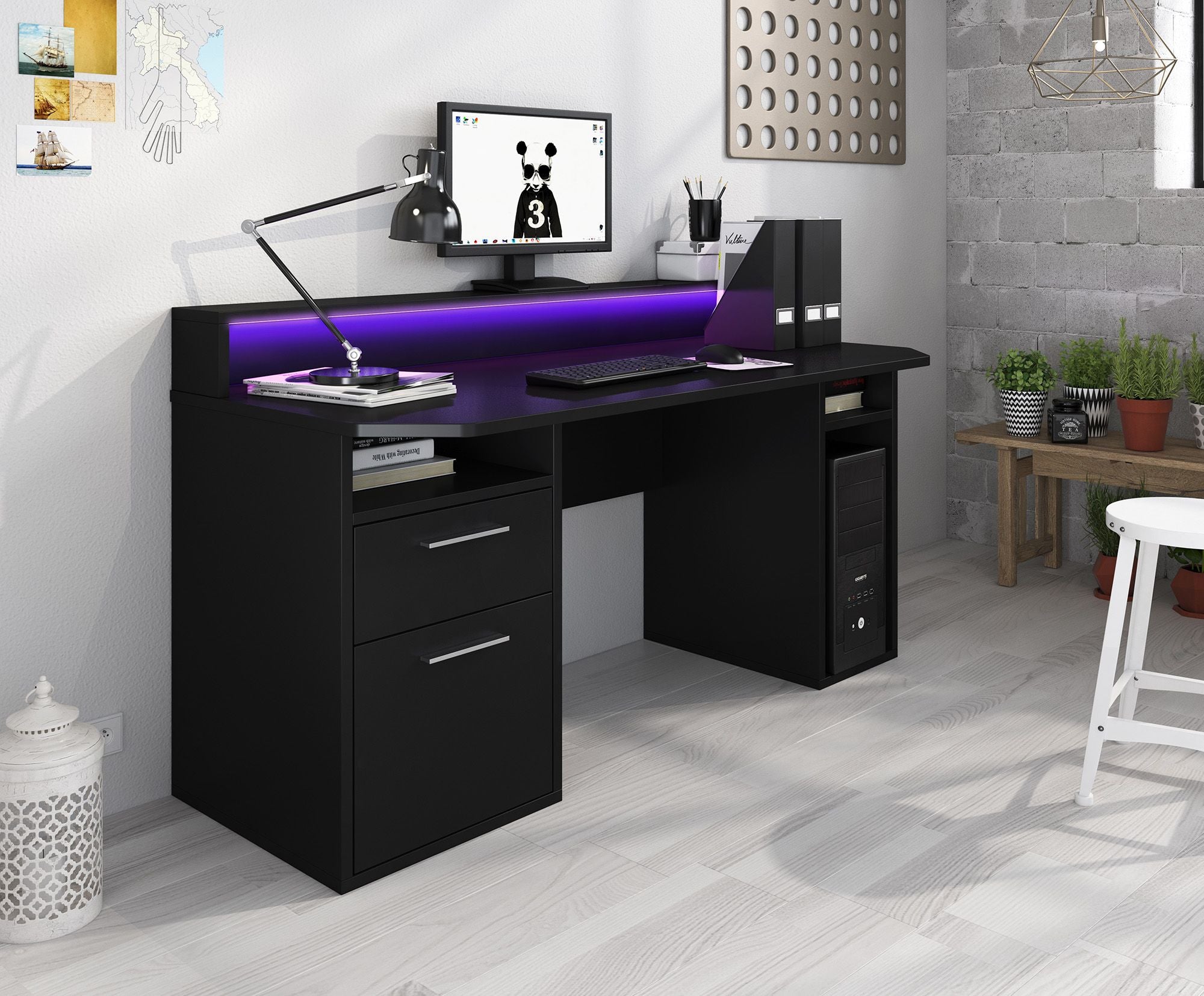 Tamara 3 - Bureau - Zwart - 160x72 cm