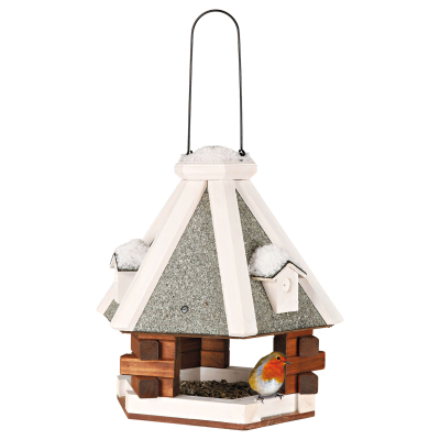 Trixie Natura Vogelhäuschen zum Aufhängen D=36x35cm braun/weiss