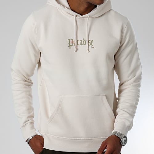 Sweat Capuche Paradise Roses Clothing Beige