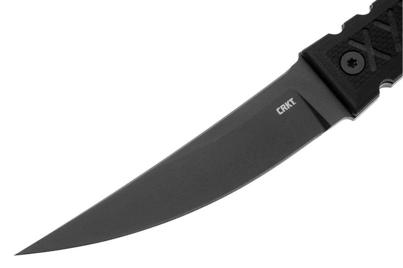 CRKT HZ4 2924 Black Titanium Nitride SK-5, Black G10, vaststaand mes, James Williams design