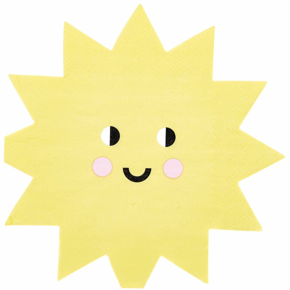 40 serviettes en papier soleil + fleur