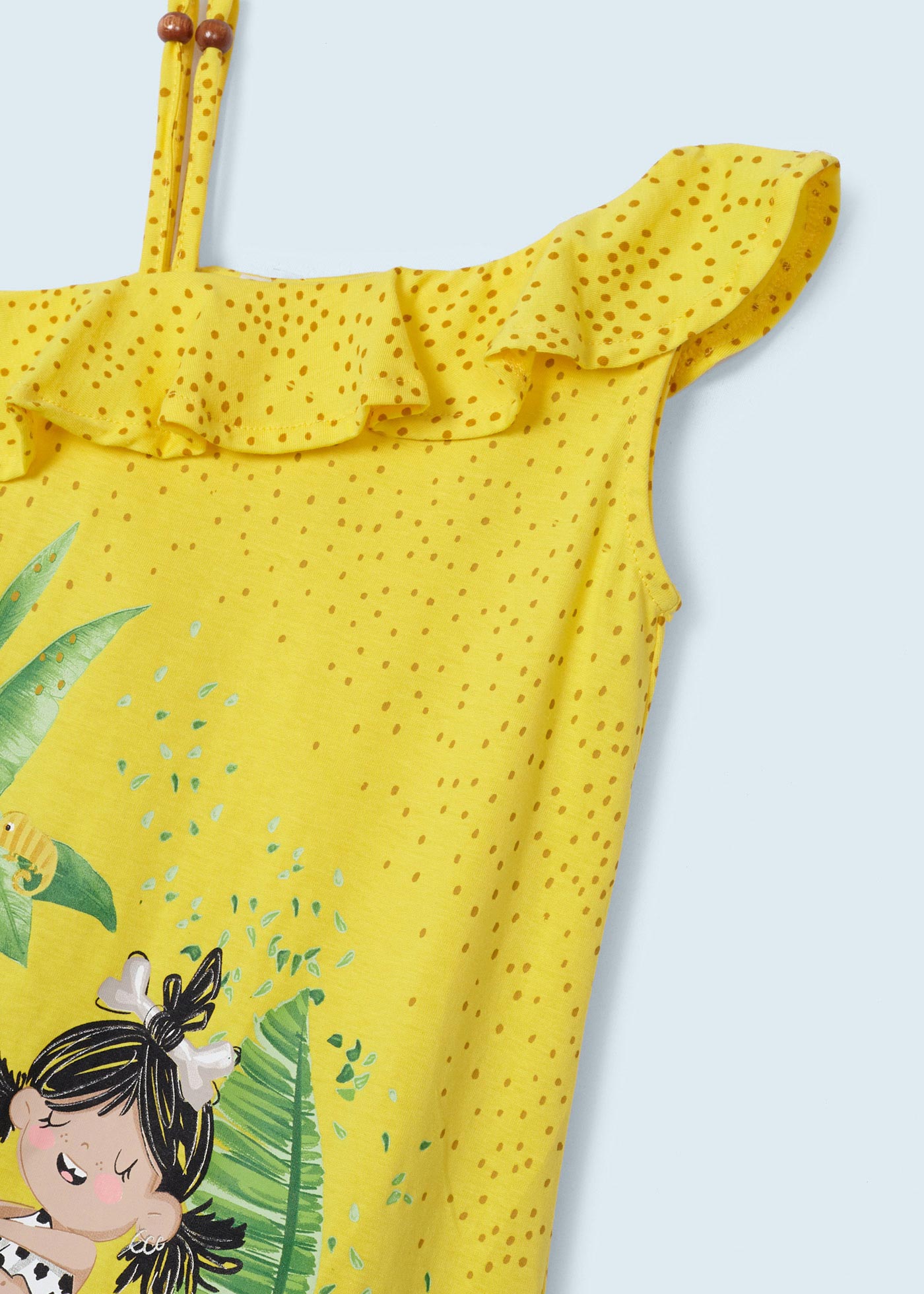 Vestido assimétrico de algodão sustentável para meninas